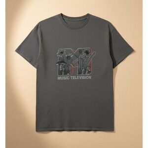 MTV Floral Mushroom Graphic‎ Tee Size L Pre-Owned